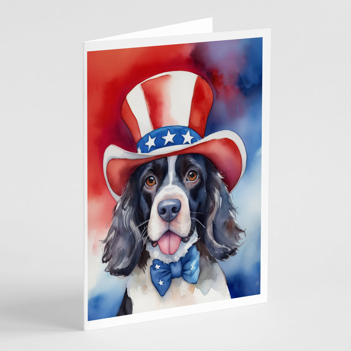 Buy this English Springer Spaniel Patriotic American Greeting Cards Pack of 8