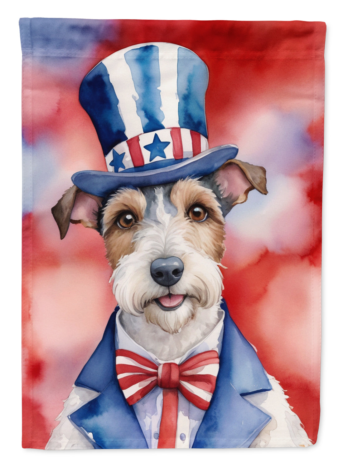 Buy this Fox Terrier Patriotic American House Flag