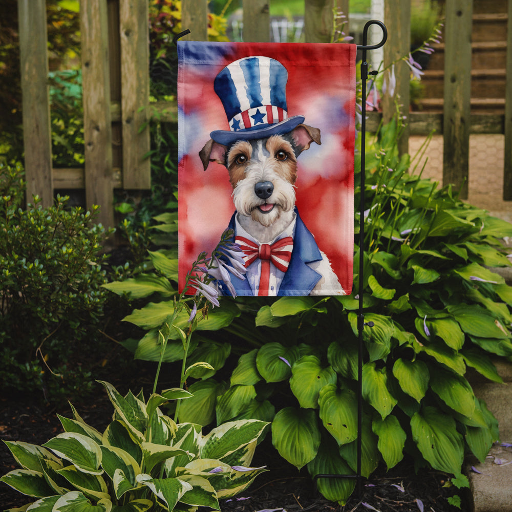 Fox Terrier Patriotic American Garden Flag