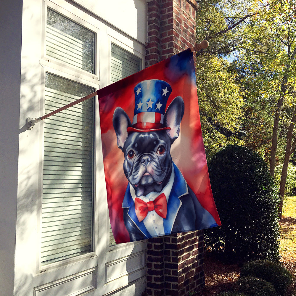 French Bulldog Patriotic American House Flag