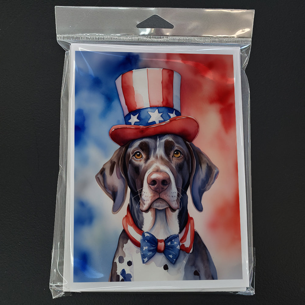 German Shorthaired Pointer Patriotic American Greeting Cards Pack of 8