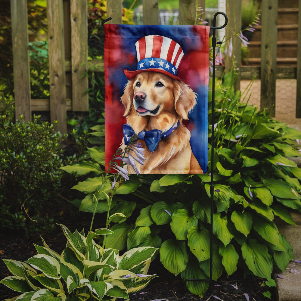 Buy this Golden Retriever Patriotic American Garden Flag