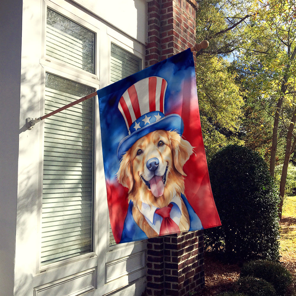 Buy this Golden Retriever Patriotic American House Flag