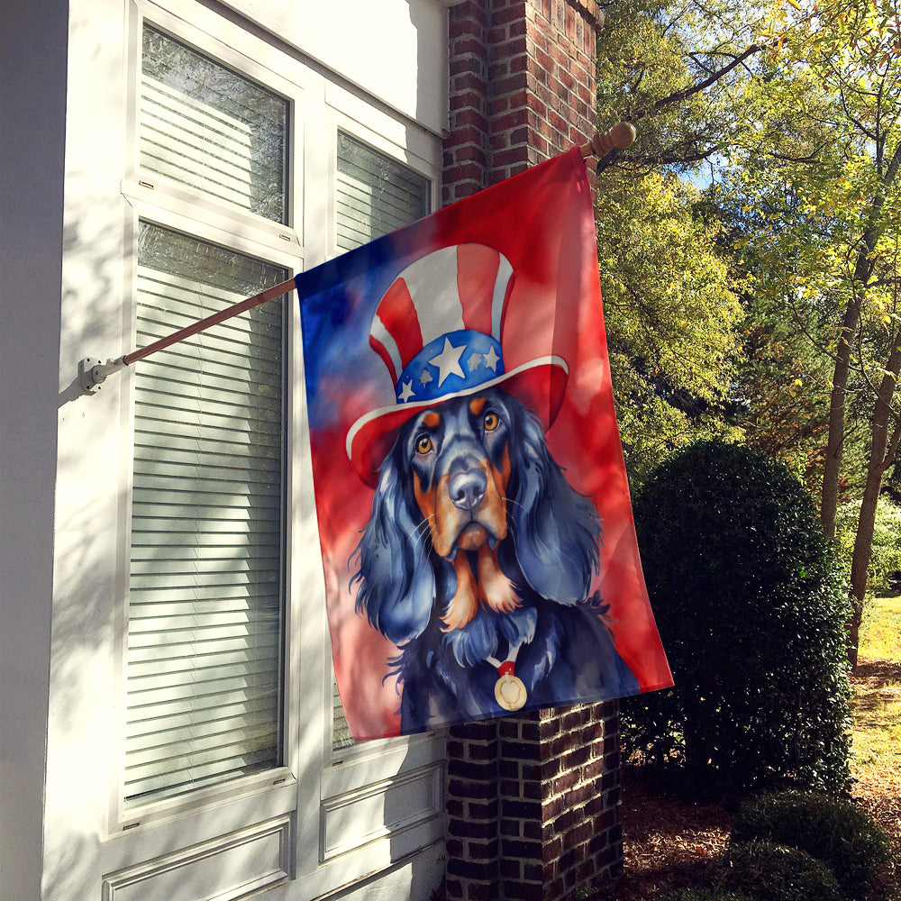 Gordon Setter Patriotic American House Flag