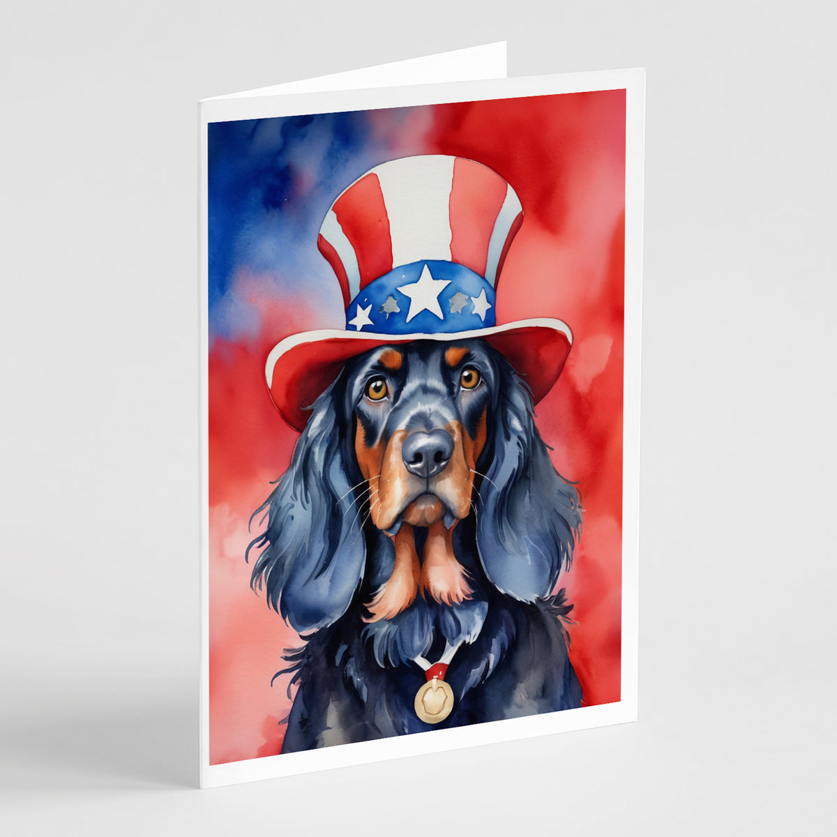 Buy this Gordon Setter Patriotic American Greeting Cards Pack of 8