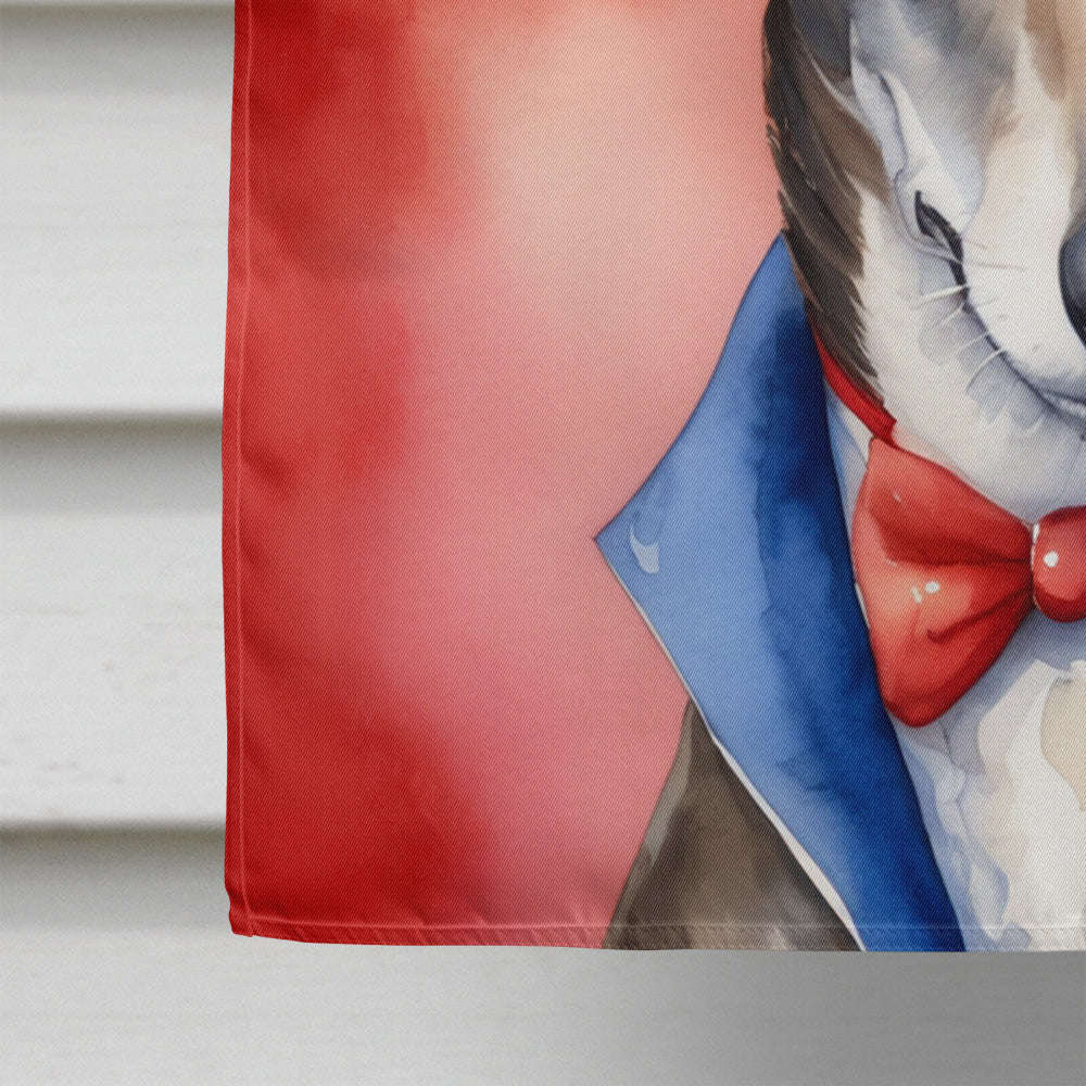 Greyhound Patriotic American House Flag