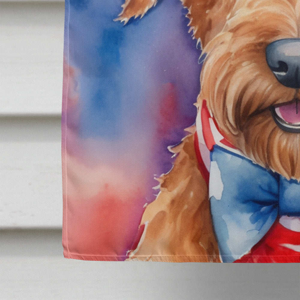Irish Terrier Patriotic American House Flag