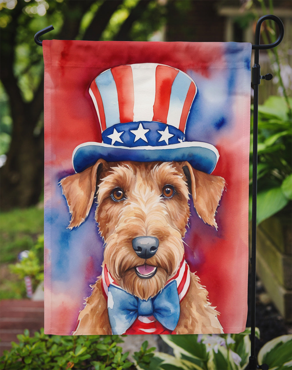 Irish Terrier Patriotic American Garden Flag