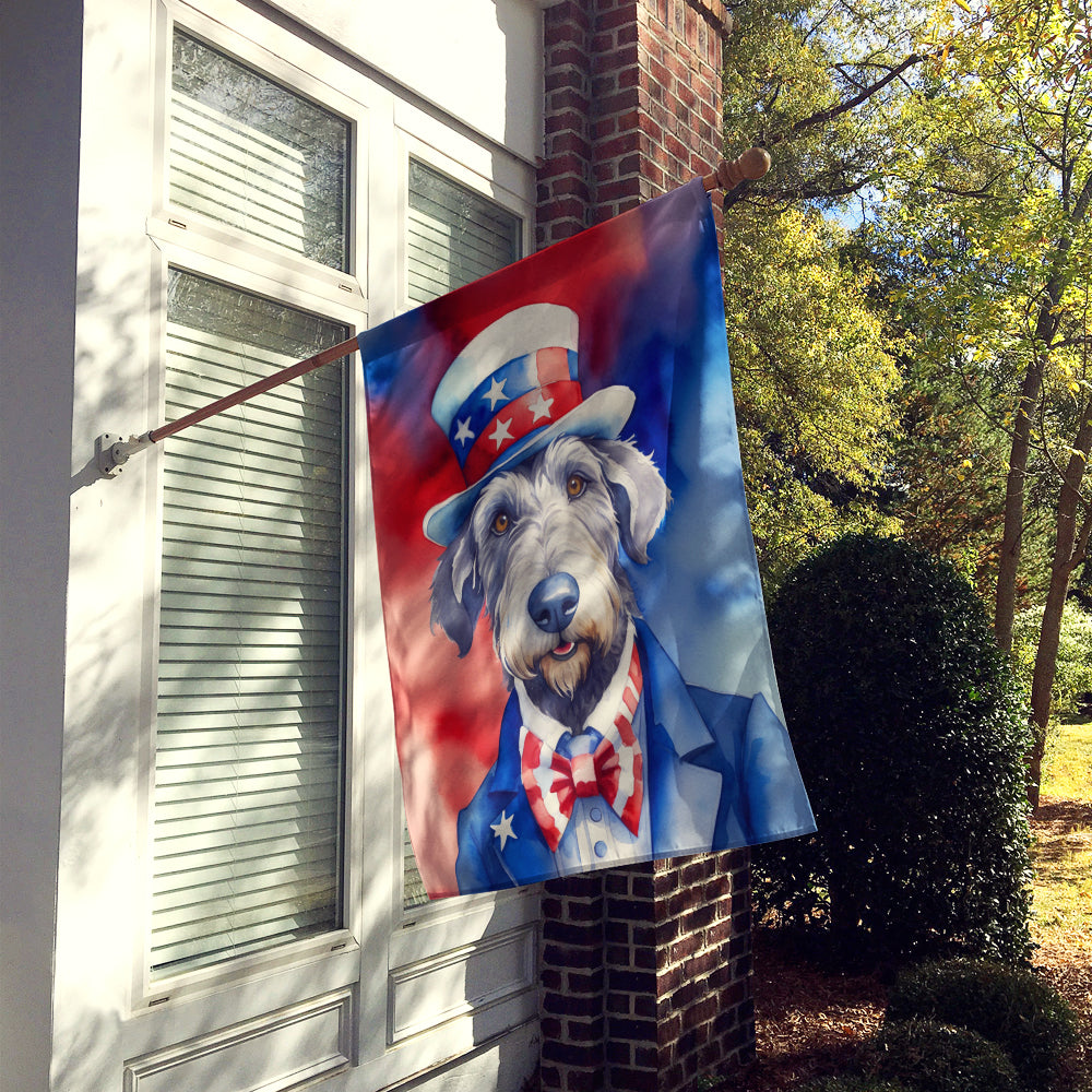 Irish Wolfhound Patriotic American House Flag