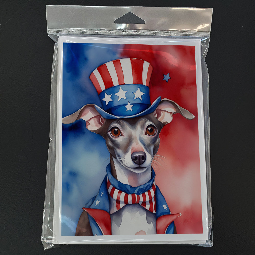 Italian Greyhound Patriotic American Greeting Cards Pack of 8