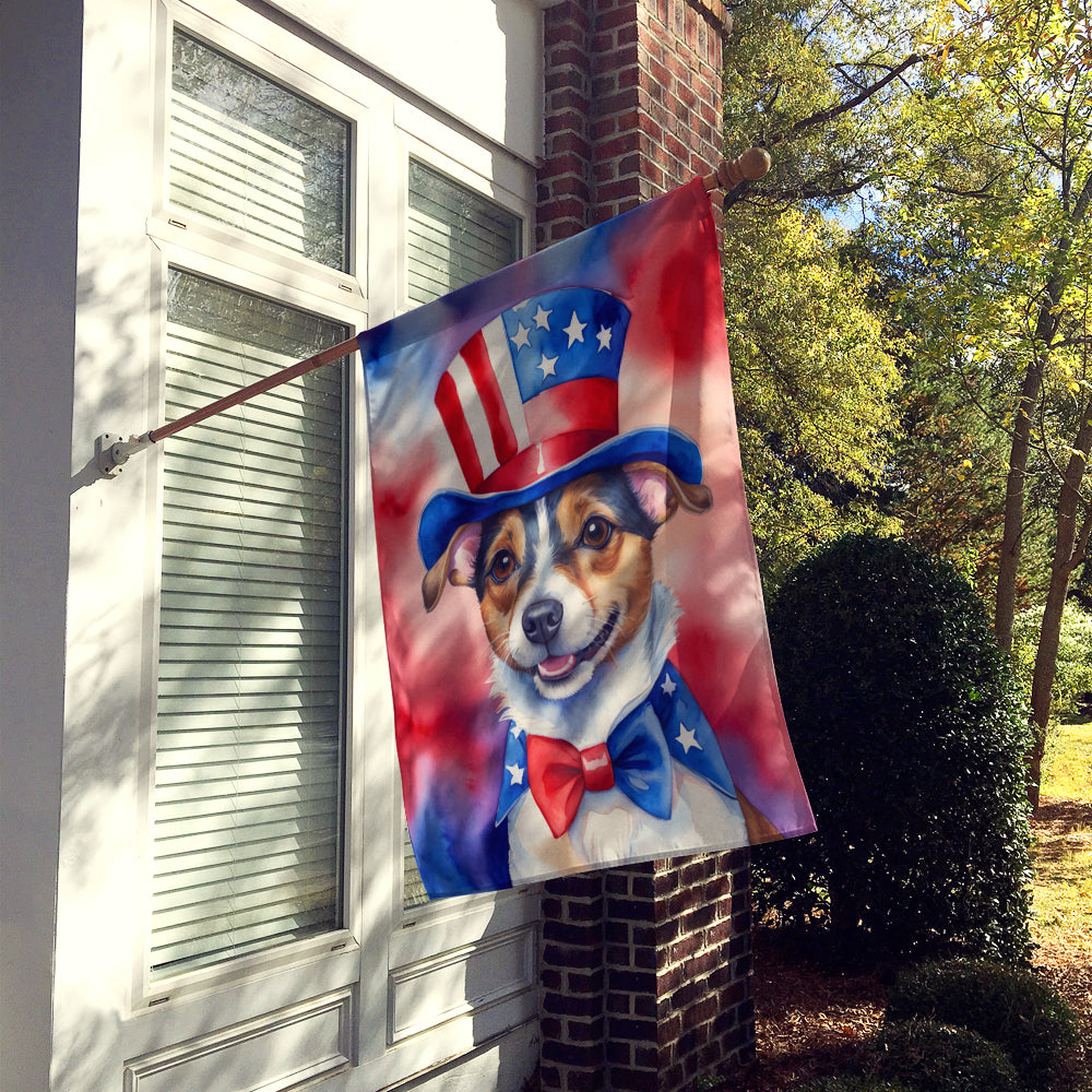 Jack Russell Terrier Patriotic American House Flag