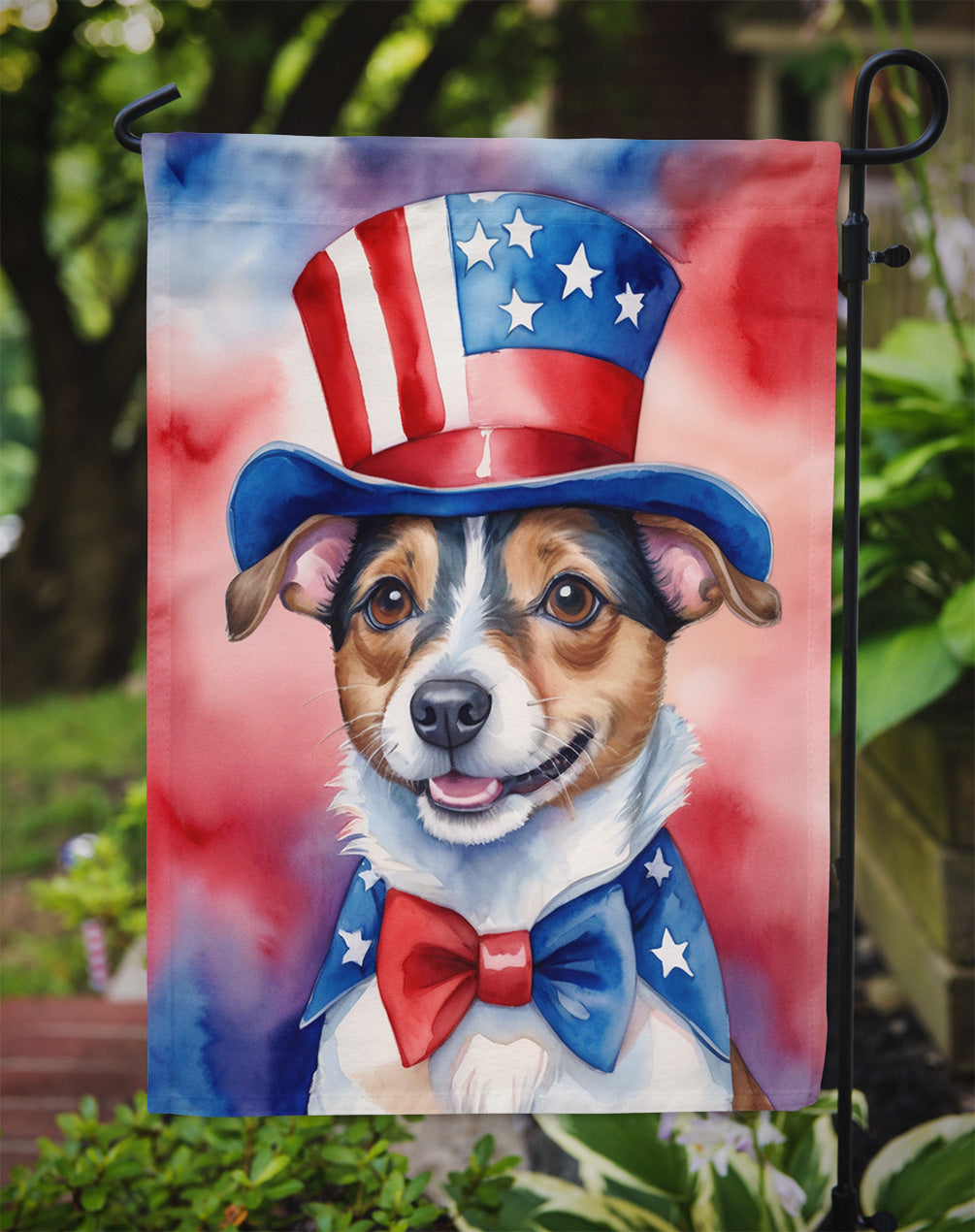 Jack Russell Terrier Patriotic American Garden Flag