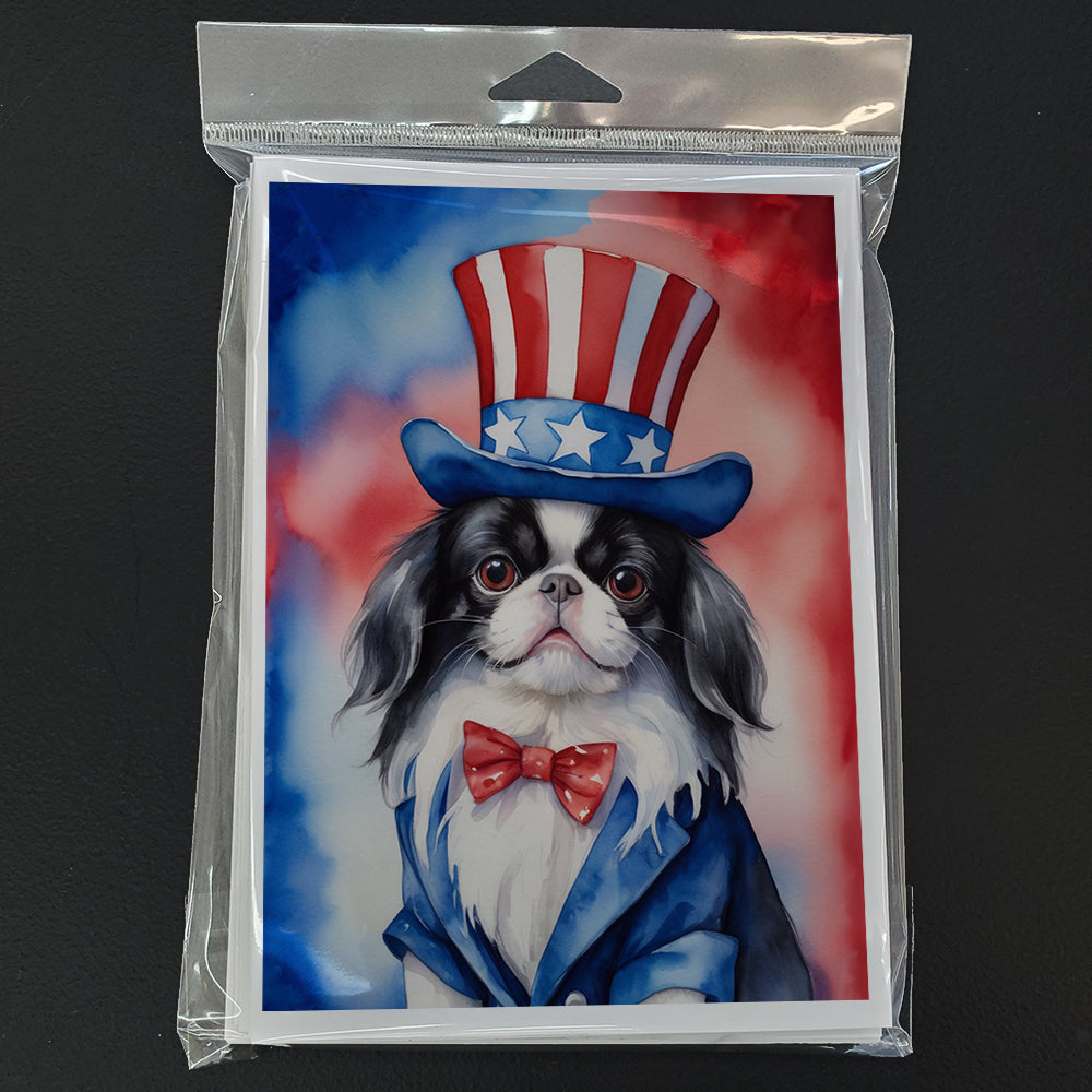 Japanese Chin Patriotic American Greeting Cards Pack of 8