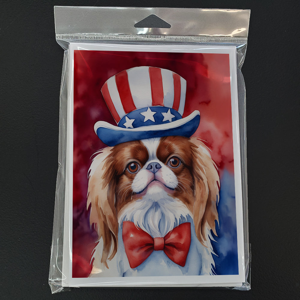 Japanese Chin Patriotic American Greeting Cards Pack of 8