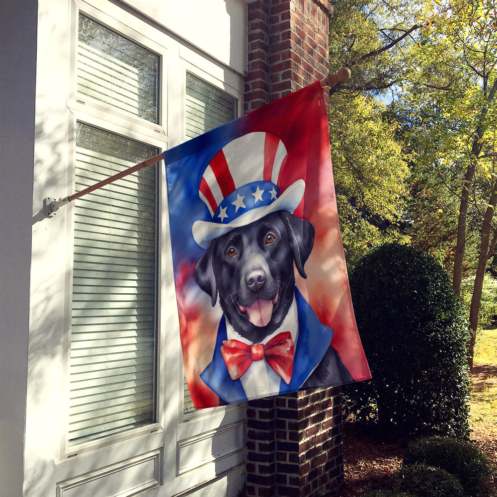 Labrador Retriever Patriotic American House Flag