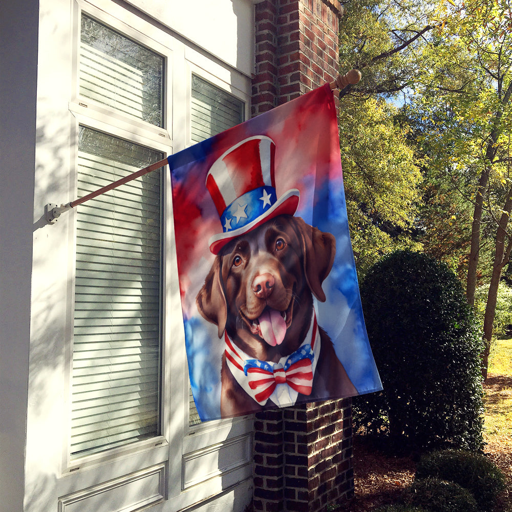 Labrador Retriever Patriotic American House Flag