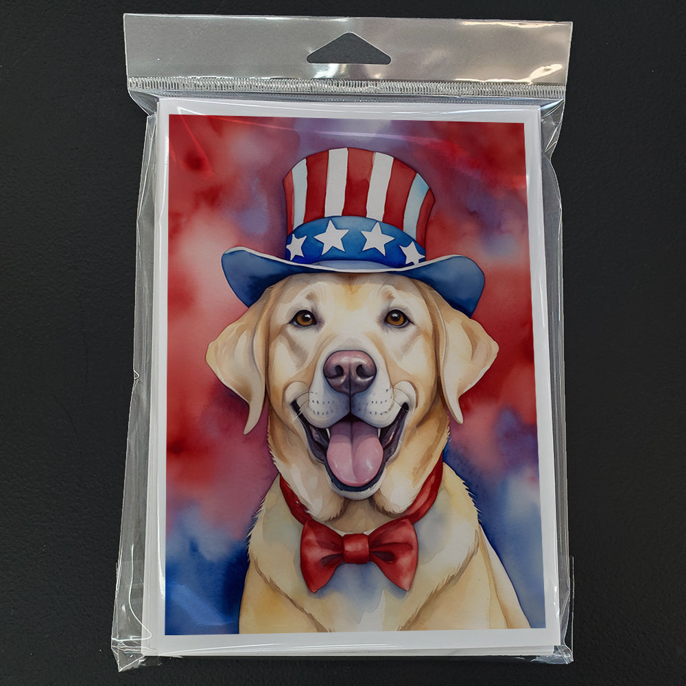 Labrador Retriever Patriotic American Greeting Cards Pack of 8