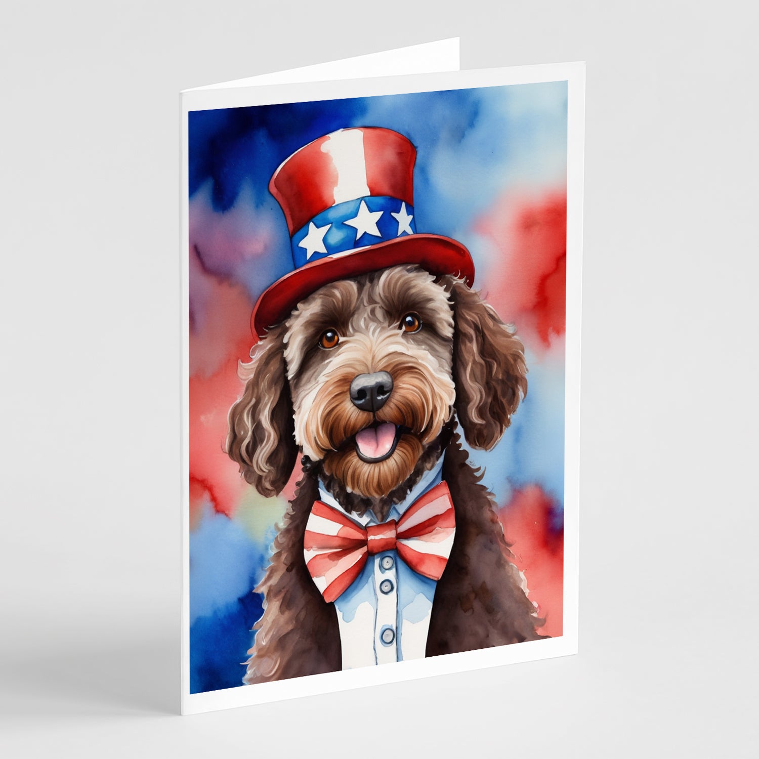 Buy this Labradoodle Patriotic American Greeting Cards Pack of 8