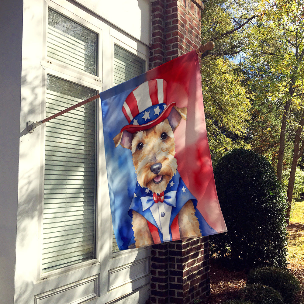 Lakeland Terrier Patriotic American House Flag