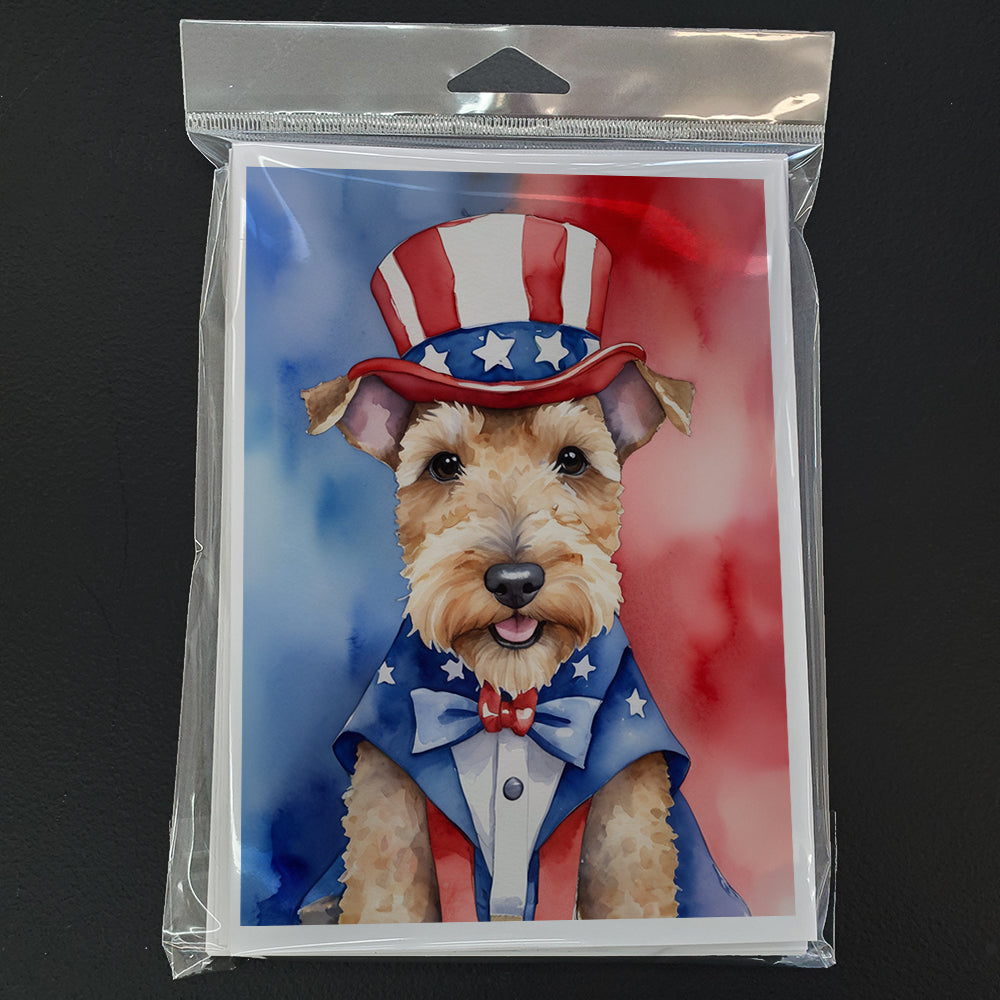 Lakeland Terrier Patriotic American Greeting Cards Pack of 8