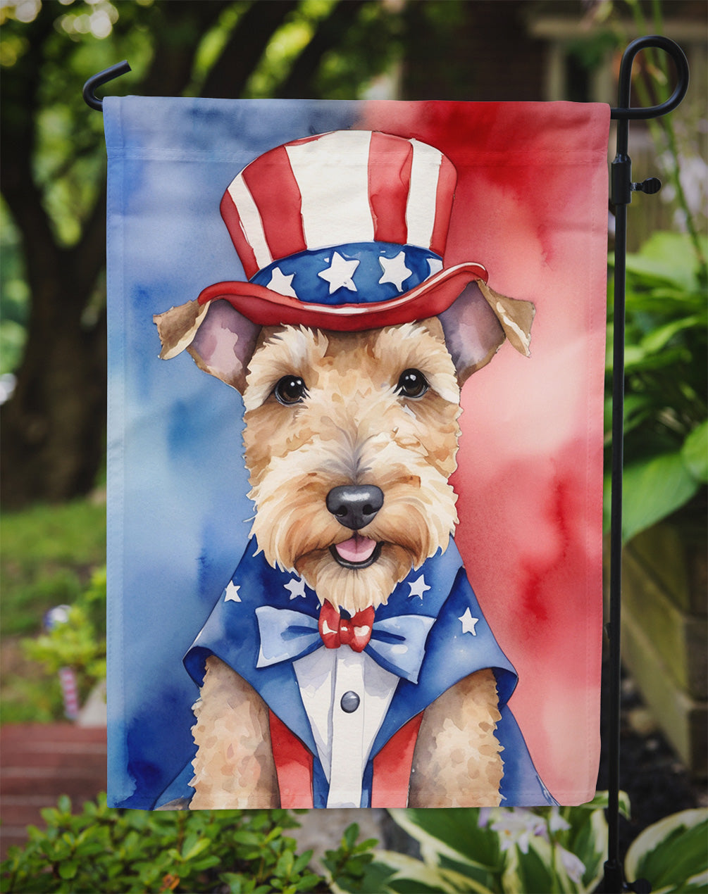 Lakeland Terrier Patriotic American Garden Flag