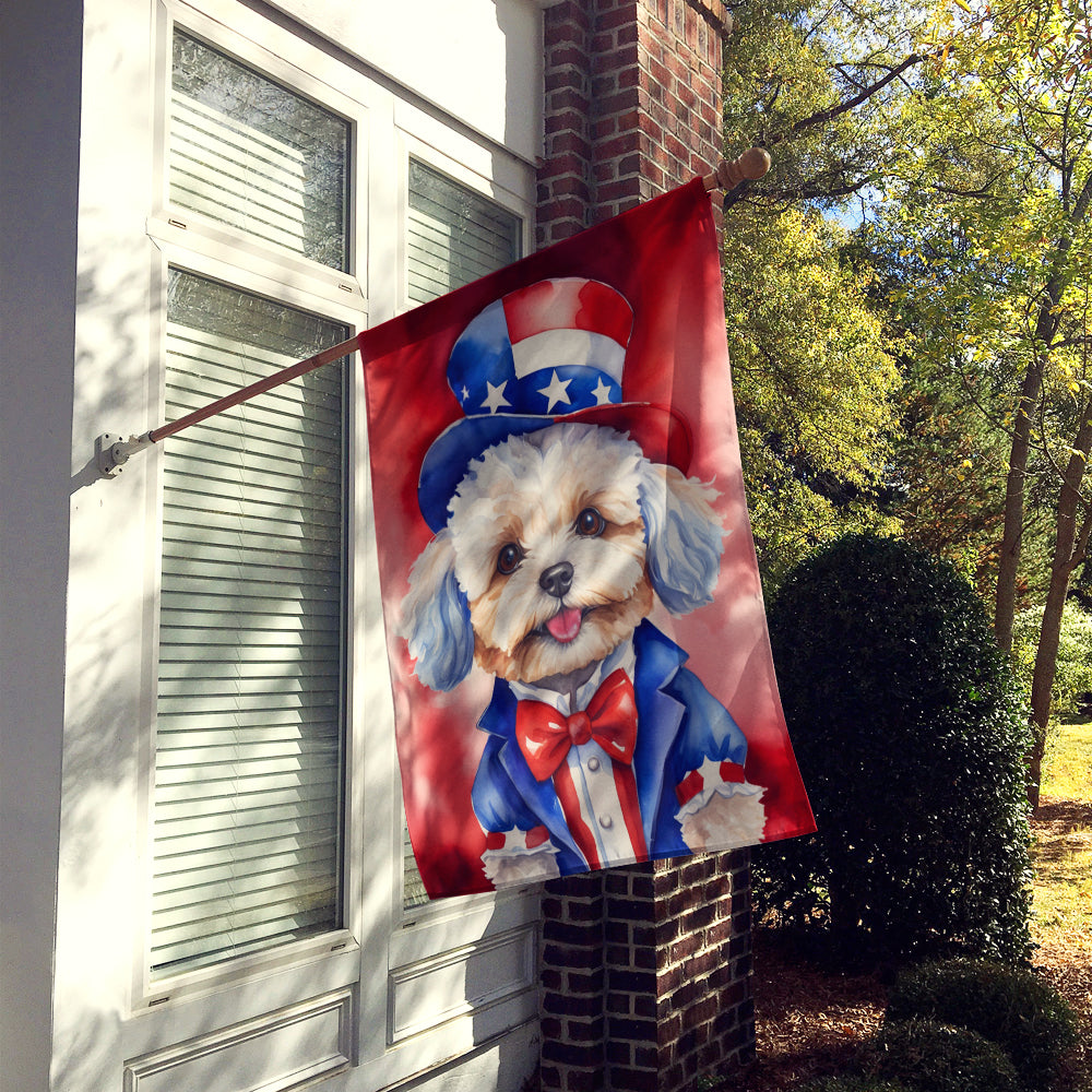Buy this Maltipoo Patriotic American House Flag