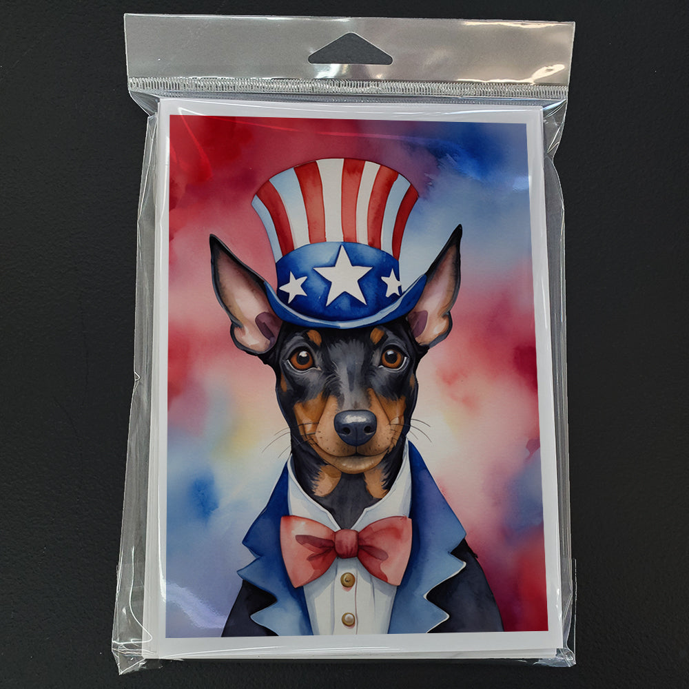 Manchester Terrier Patriotic American Greeting Cards Pack of 8