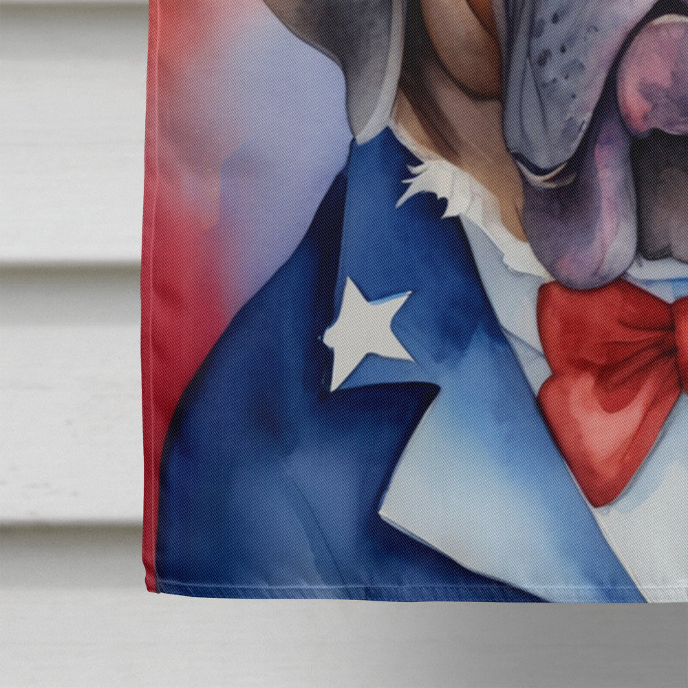 Mastiff Patriotic American House Flag