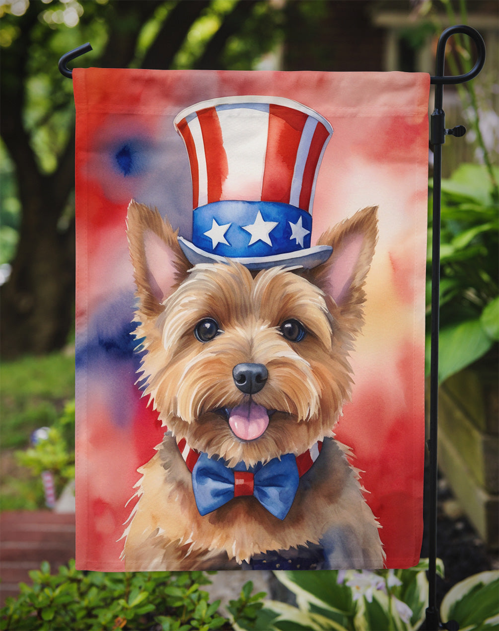 Norwich Terrier Patriotic American Garden Flag