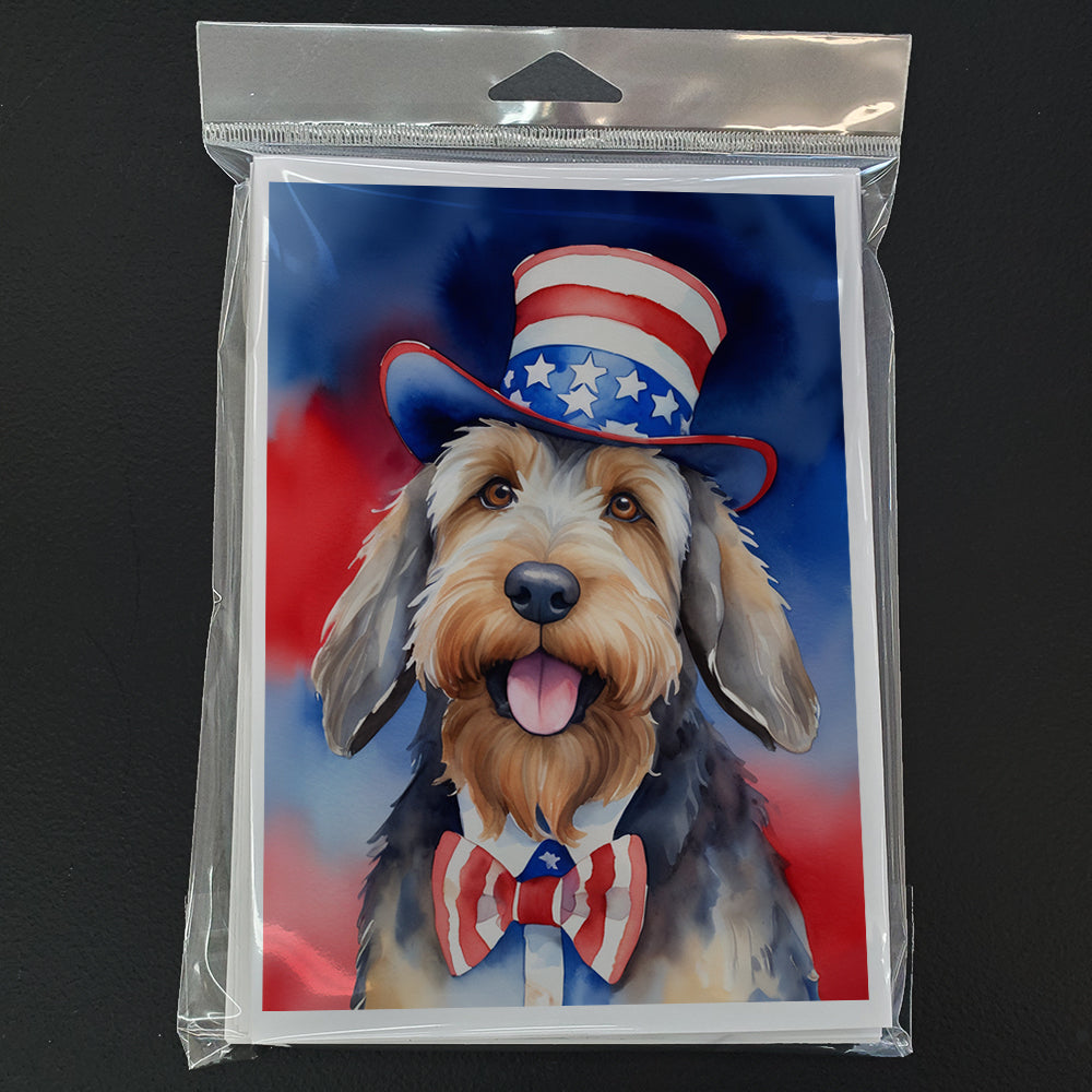 Otterhound Patriotic American Greeting Cards Pack of 8