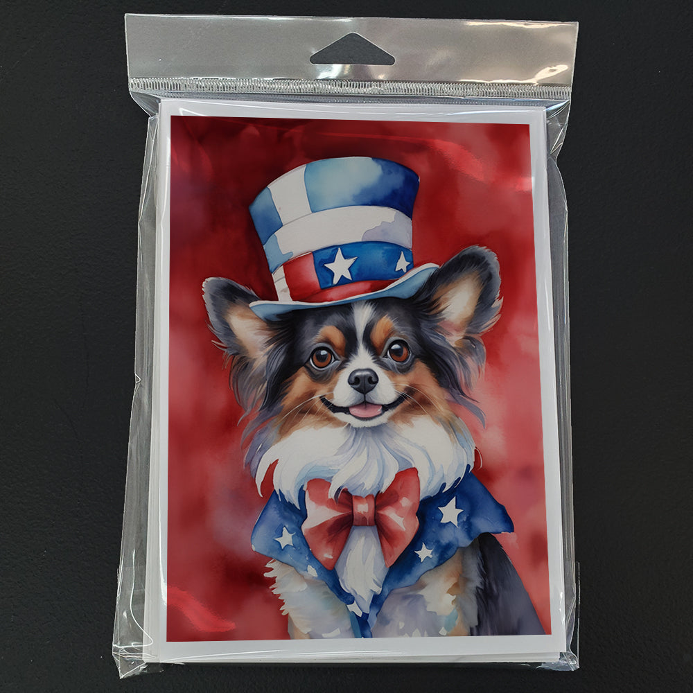 Papillon Patriotic American Greeting Cards Pack of 8