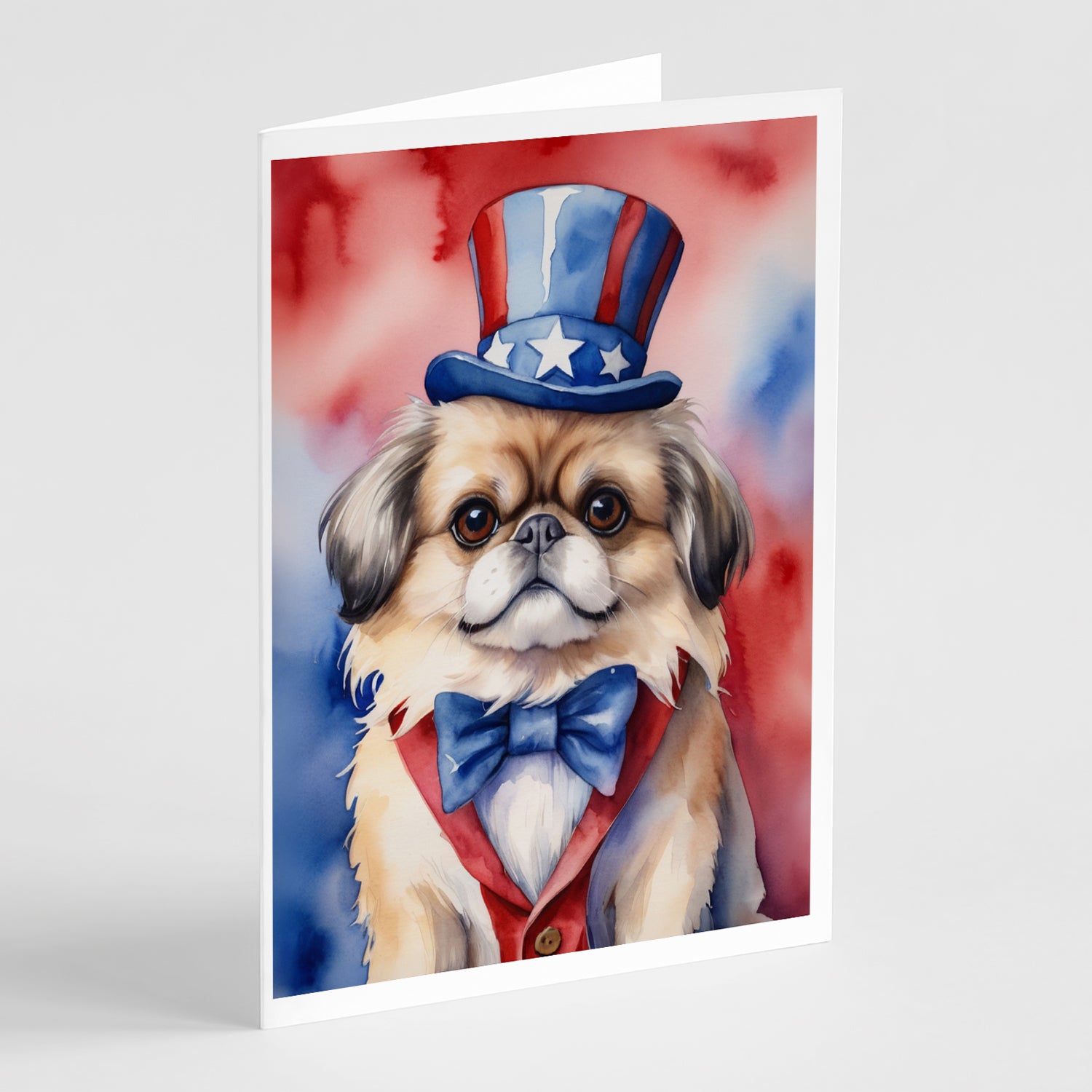 Buy this Pekingese Patriotic American Greeting Cards Pack of 8
