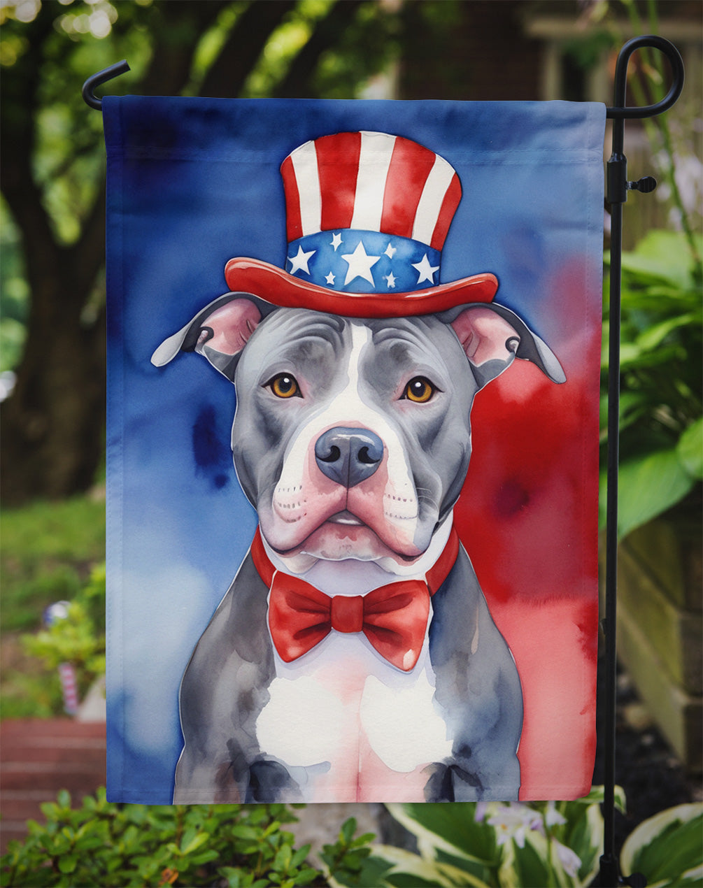 Pit Bull Terrier Patriotic American Garden Flag