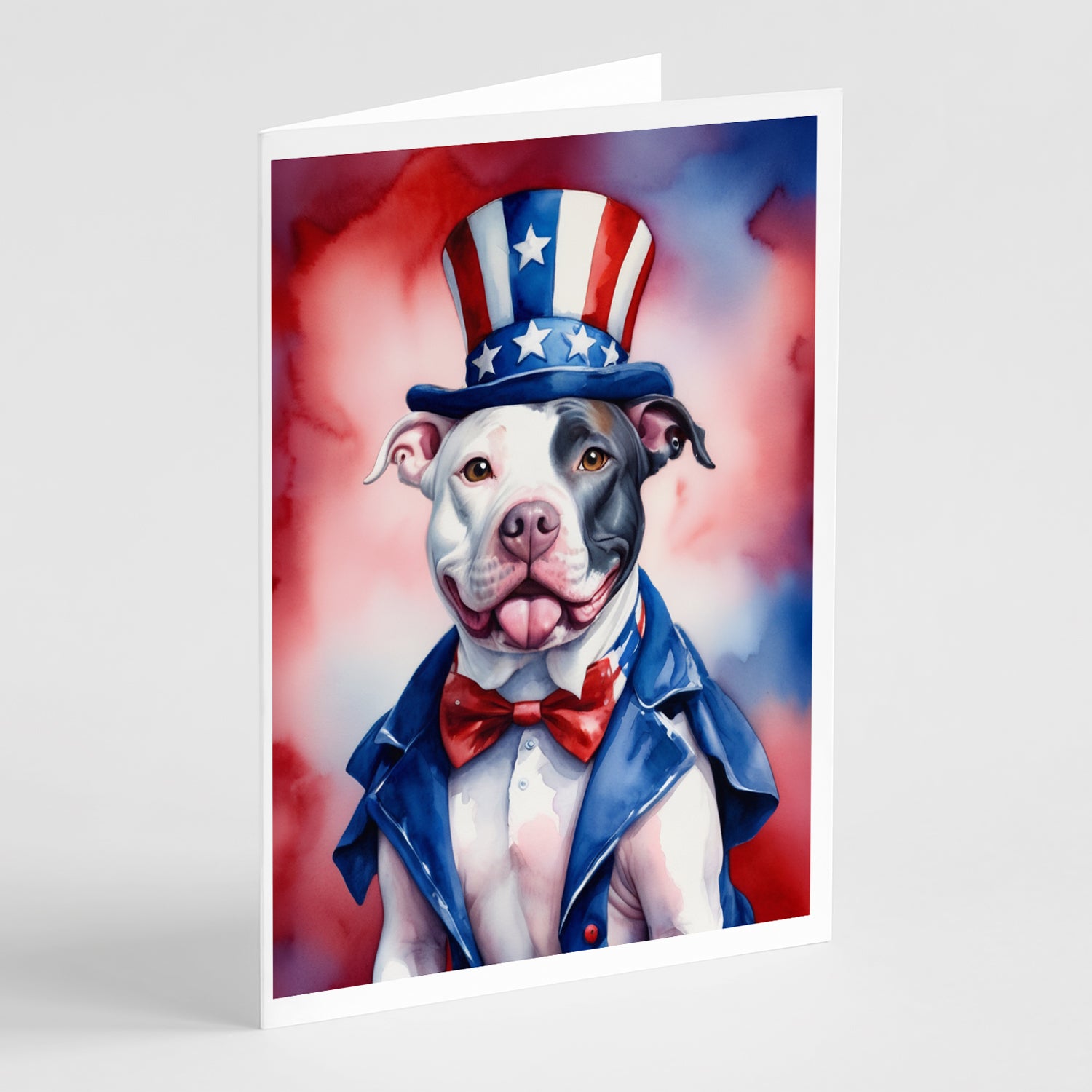 Buy this Pit Bull Terrier Patriotic American Greeting Cards Pack of 8