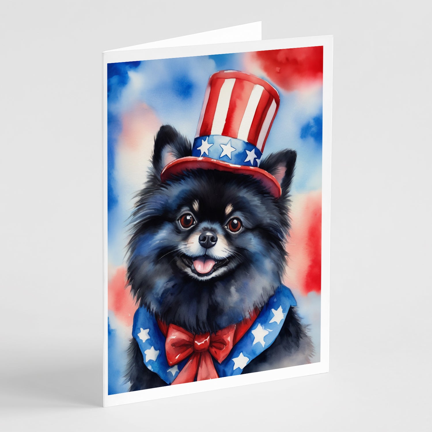 Buy this Pomeranian Patriotic American Greeting Cards Pack of 8