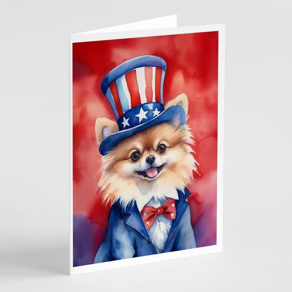 Buy this Pomeranian Patriotic American Greeting Cards Pack of 8