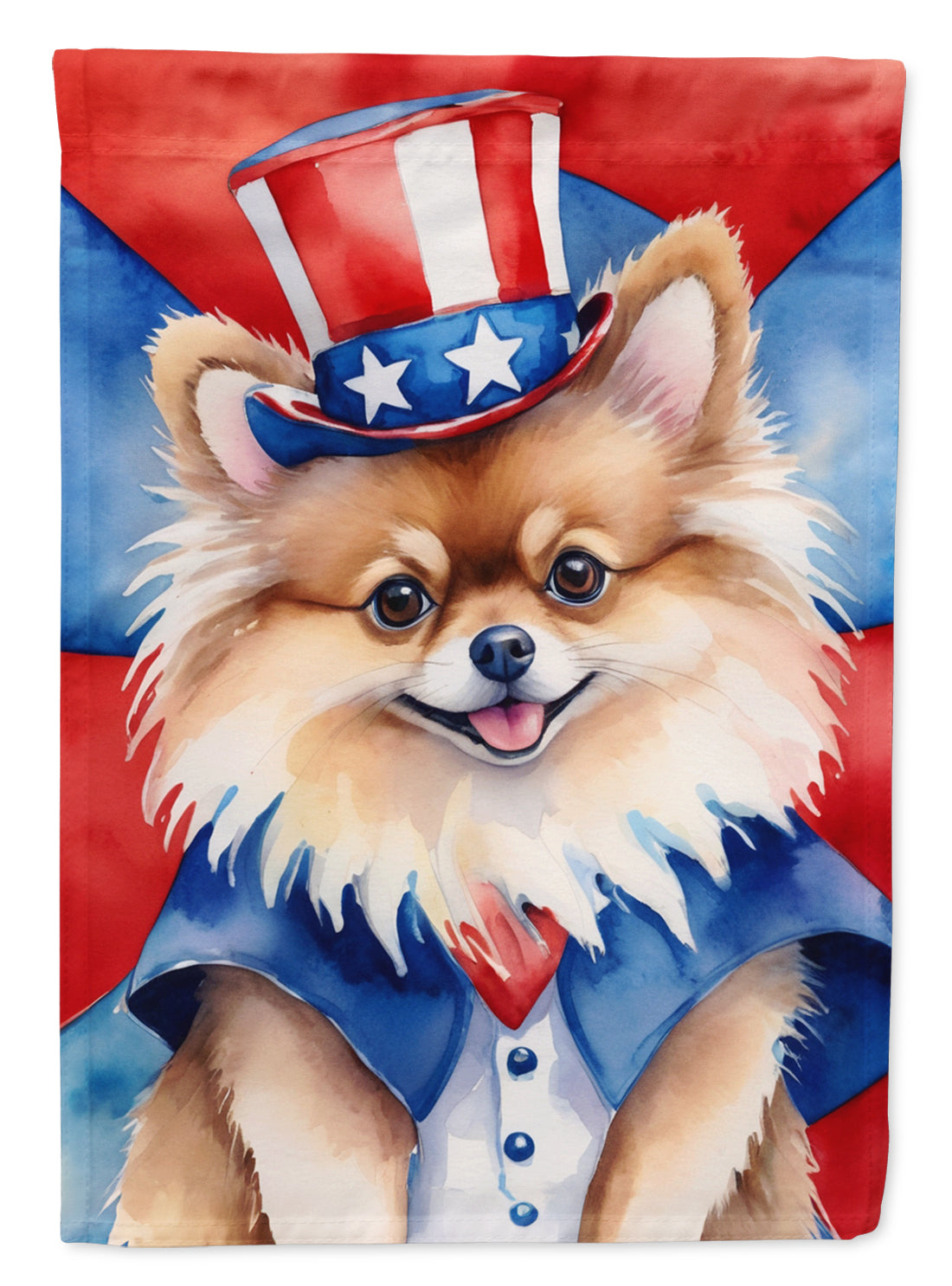 Buy this Pomeranian Patriotic American House Flag