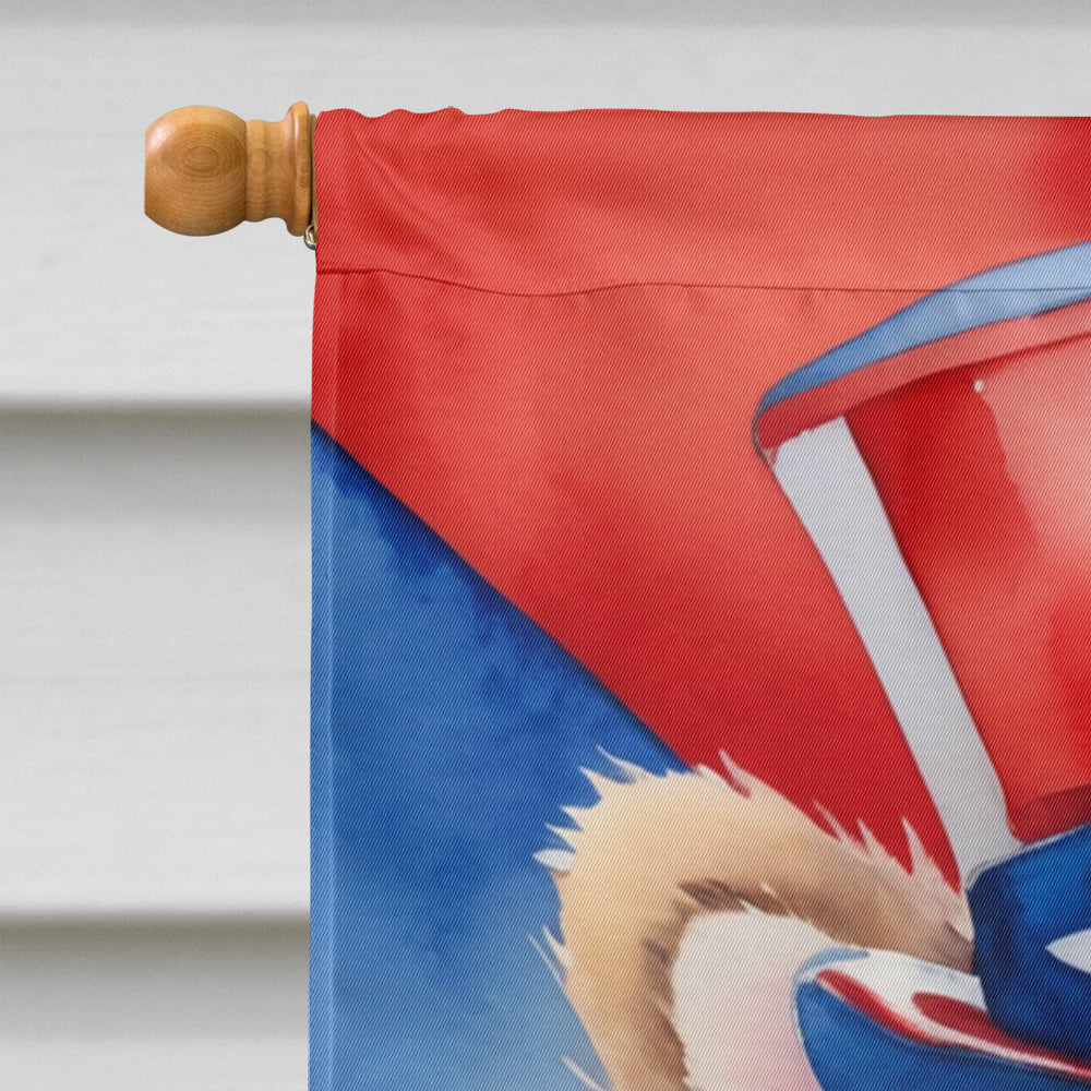 Pomeranian Patriotic American House Flag