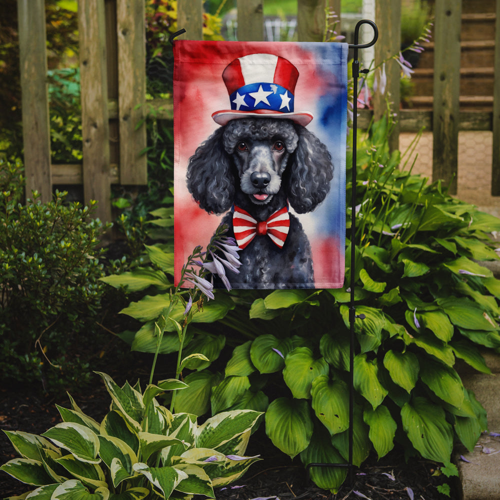 Black Poodle Patriotic American Garden Flag