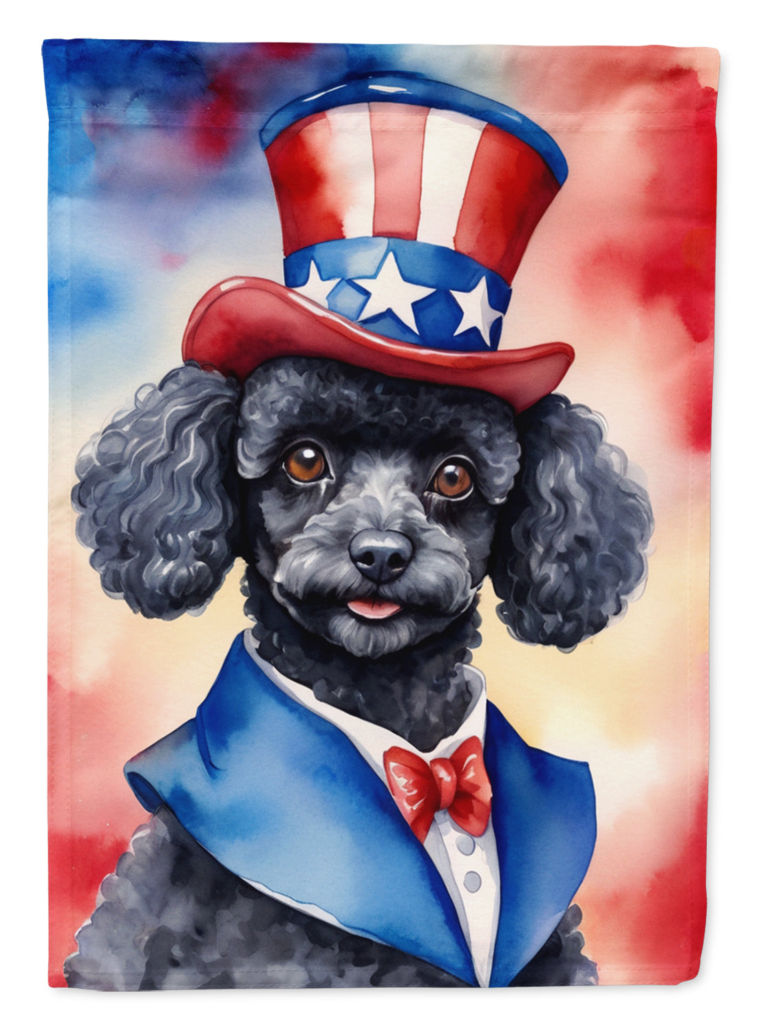 Buy this Black Poodle Patriotic American House Flag