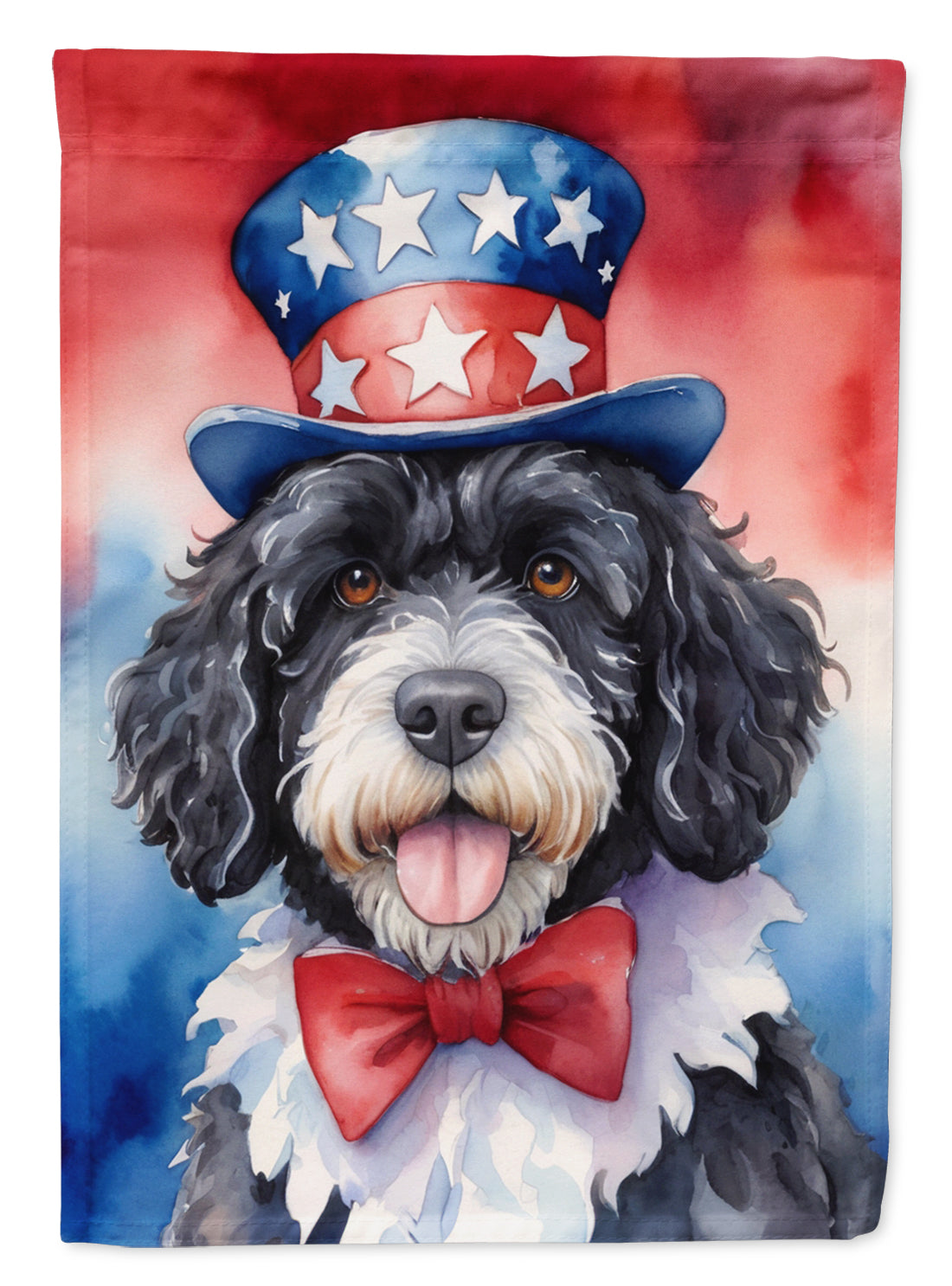 Buy this Portuguese Water Dog Patriotic American House Flag