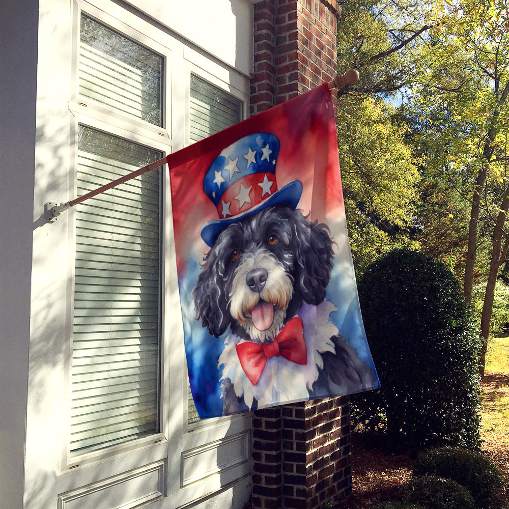 Portuguese Water Dog Patriotic American House Flag