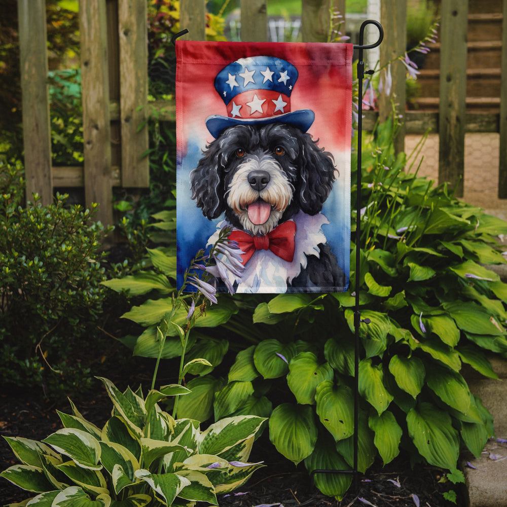 Portuguese Water Dog Patriotic American Garden Flag