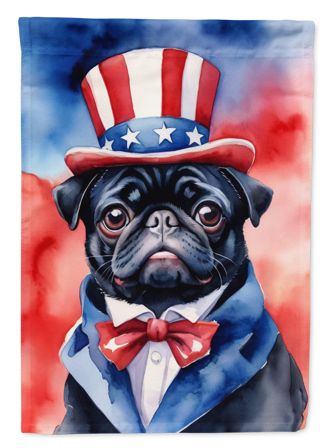 Buy this Pug Patriotic American House Flag