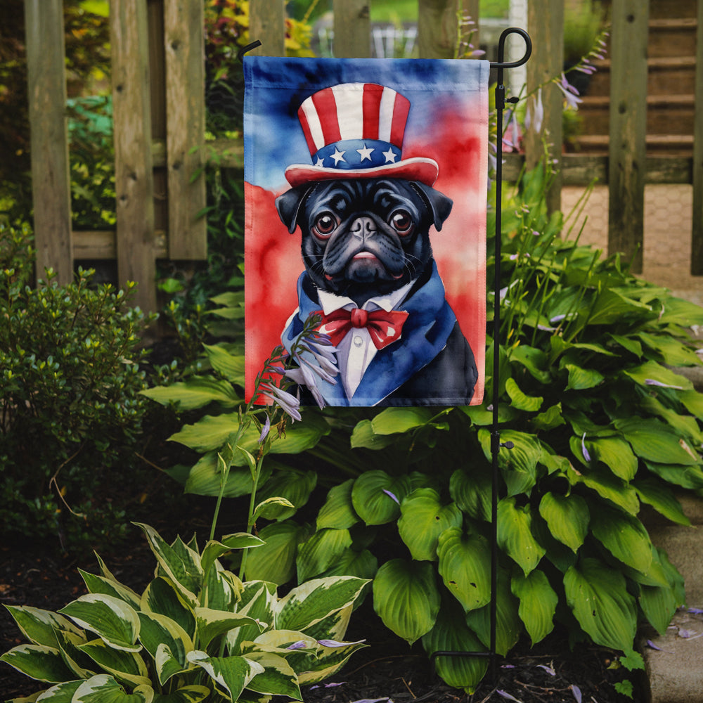 Pug Patriotic American Garden Flag