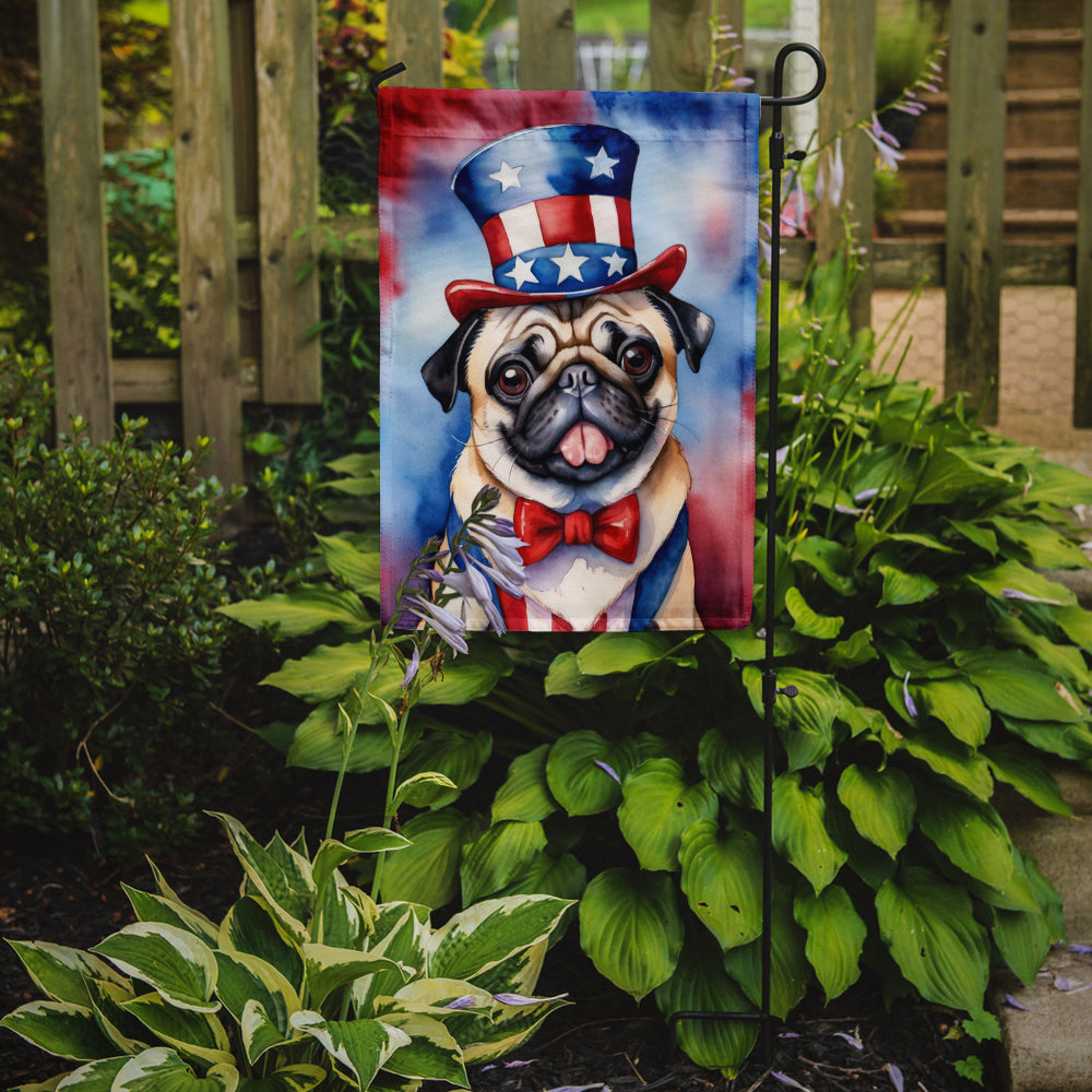 Pug Patriotic American Garden Flag