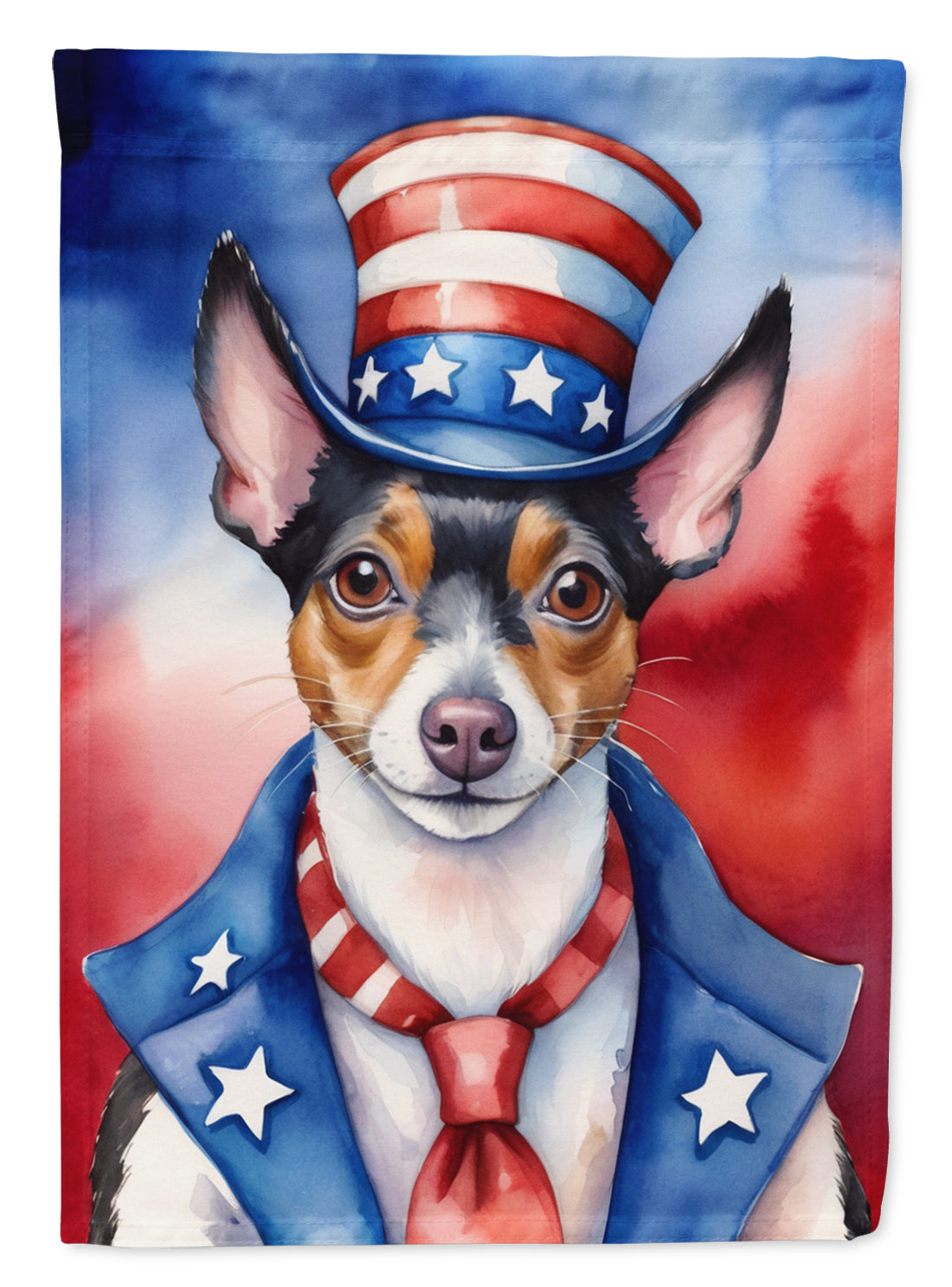 Buy this Rat Terrier Patriotic American House Flag
