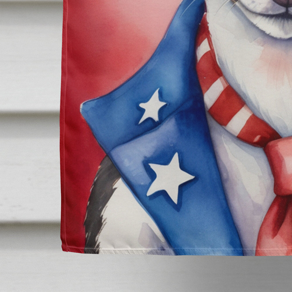Rat Terrier Patriotic American House Flag