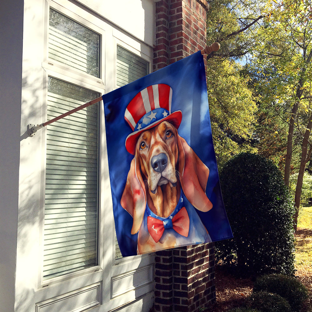 Redbone Coonhound Patriotic American House Flag