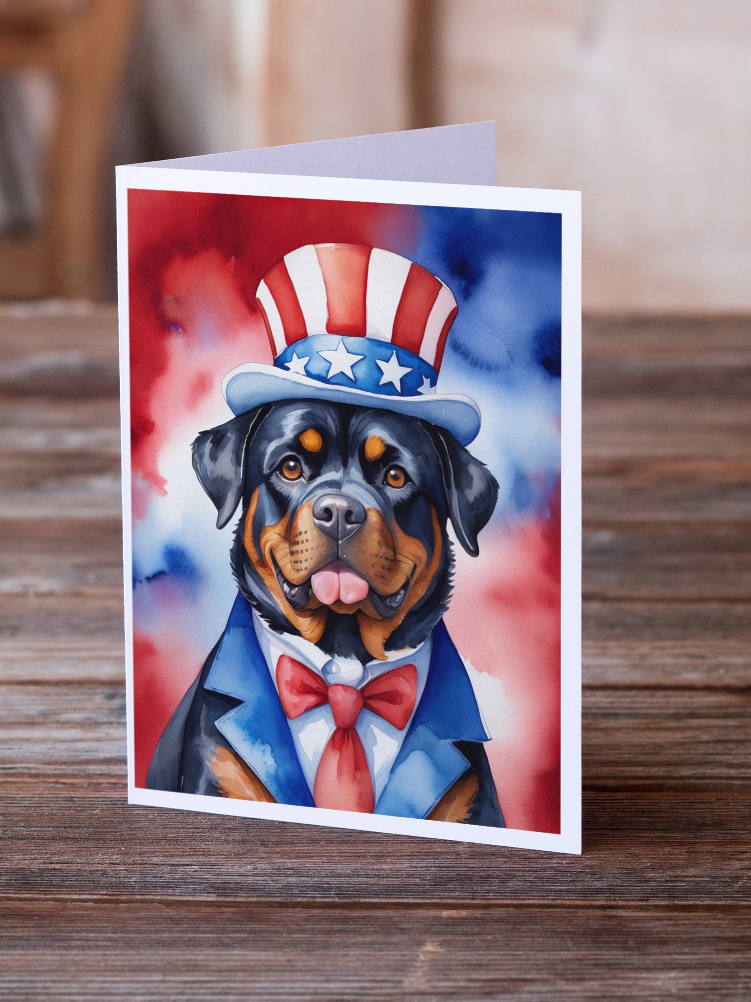 Buy this Rottweiler Patriotic American Greeting Cards Pack of 8